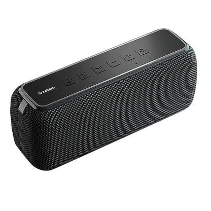 Black xdobo x8 60w portable outdoor speaker with textured fabric grille wireless bass subwoofer tws function control panel
