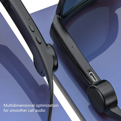 Black wireless earbuds with minimalist design and usb-c port for xg88 smart glasses sports driving sunglasses outdoor quality wireless bluetooth use