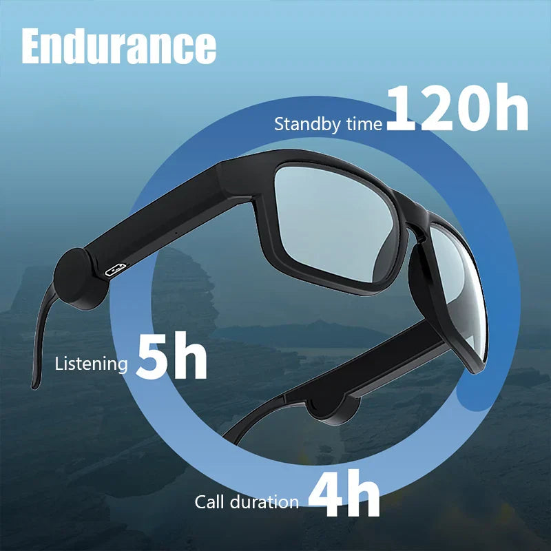 Black endurance xg88 smart glasses sports with transparent lenses quality wireless bluetooth for driving sunglasses outdoor use