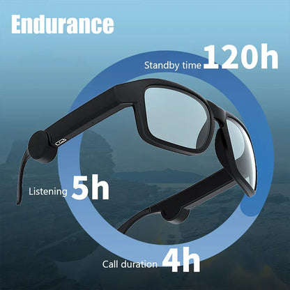 Black endurance xg88 smart glasses sports with transparent lenses quality wireless bluetooth for driving sunglasses outdoor use