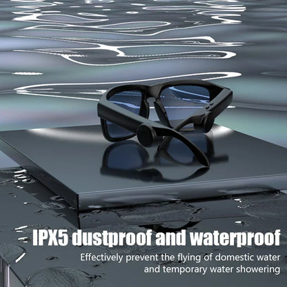 Black-framed xg88 smart glasses sports with dark blue lenses quality wireless bluetooth for driving sunglasses outdoor use