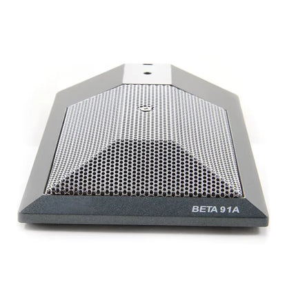 Gray beta 91a desk mics professional wired condenser microphone with perforated metal grille for frequency pickup instrument use