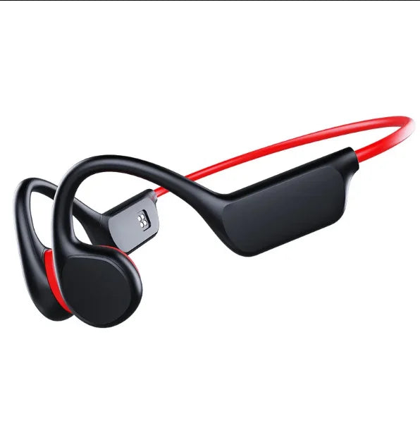 Black and red xiaomi ipx8 waterproof bone conduction headphones with ergonomic design for sports wireless earphone use