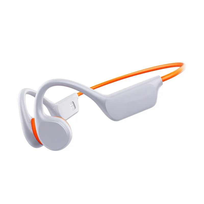 Gray and orange xiaomi ipx8 waterproof bone conduction headphones with sleek ergonomic design for sports wireless earphone use