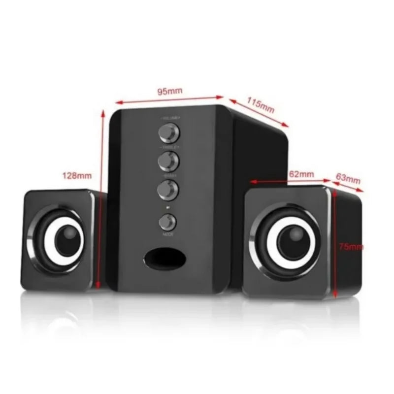Black xikcu universal full range speaker box sound with silver drivers and control knobs bar stereo subwoofer usb computer speakers