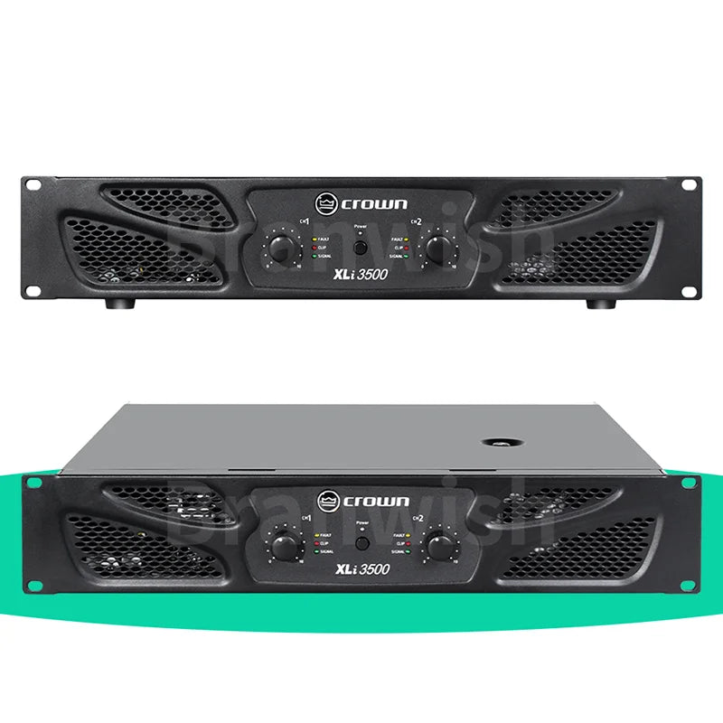 Black crown xli 3500 professional audio dj equipment power amplifier with perforated ventilation grilles for stage wedding ktv use