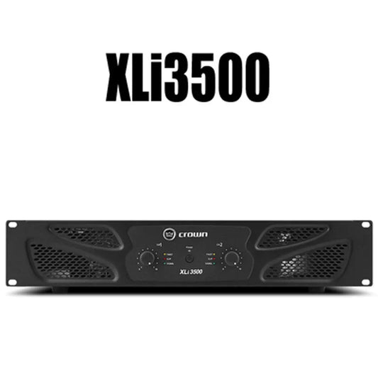 Black crown xli3500 professional audio power amplifier with sleek rack mount design and ventilation for stage wedding ktv use