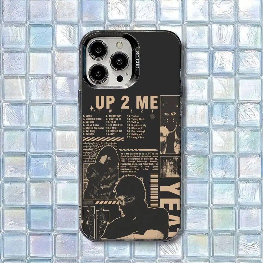 Black y-yeat rapper dangerous summer shockproof matte cover with vintage up 2 me album design on the back side