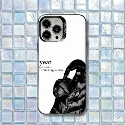 White shockproof matte cover phone case for iphone featuring y-yeat rapper dangerous summer graphic on back side