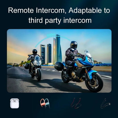 Blue and black motorcycle with sleek design featuring y12 pro dual mic motorcycle helmet intercom and waterproof music player
