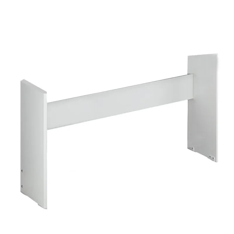 White minimalist desk support frame for yamaha p225b 88-key weighted action digital piano with lp1b sustain pedal