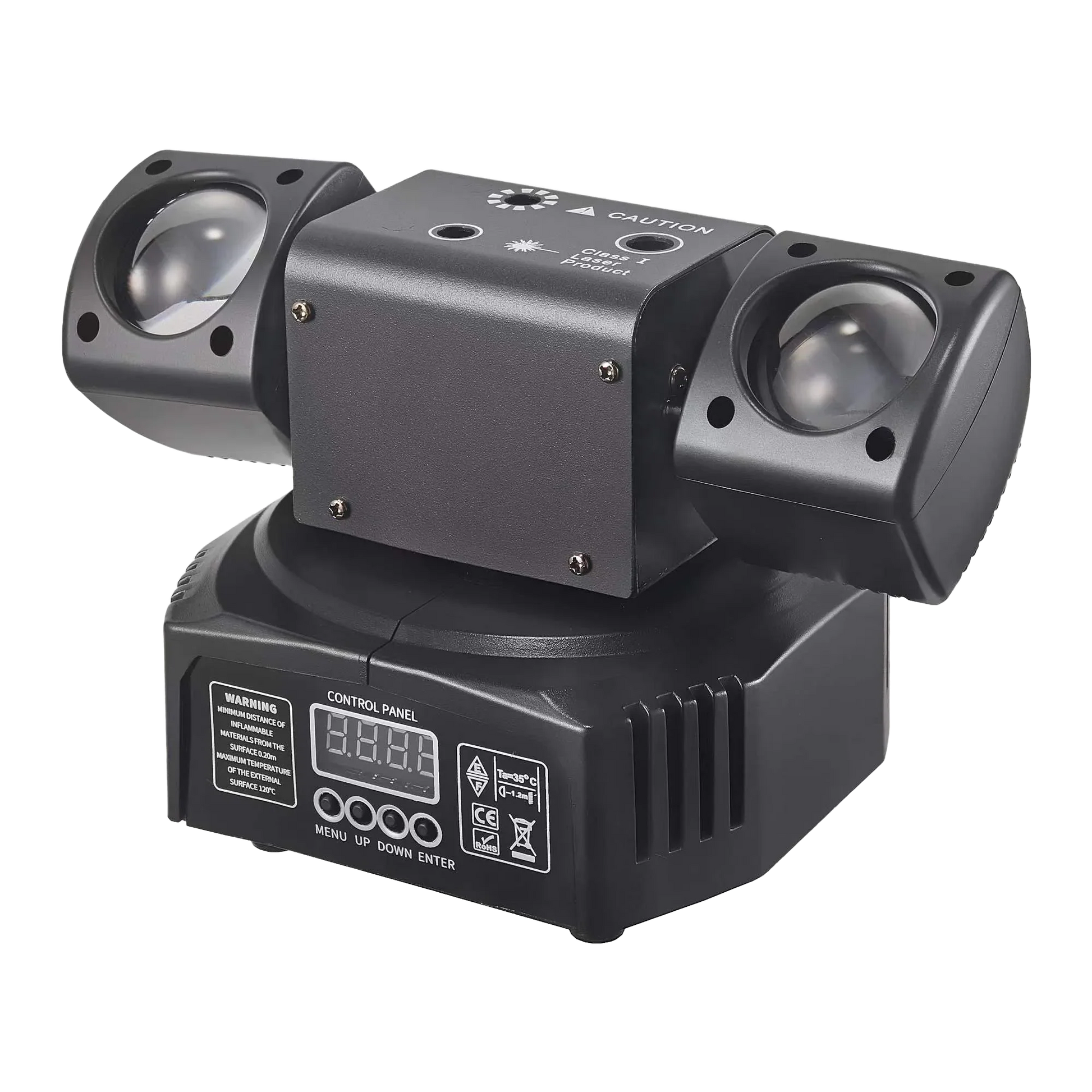 Black dual-head led rotating laser disco light dmx512 with digital control panel for wedding christmas effect
