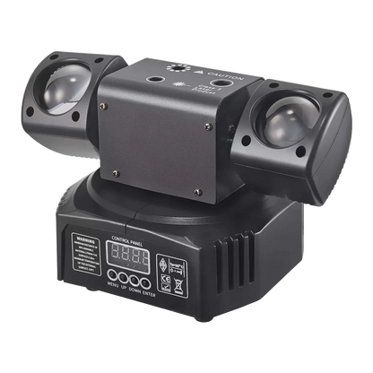 Black dual-head led rotating laser disco light dmx512 with digital control panel for wedding christmas effect