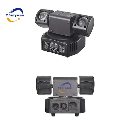 Black ybeiyuan led rotating laser disco light dmx512 with dual lenses and control panel for wedding christmas effect