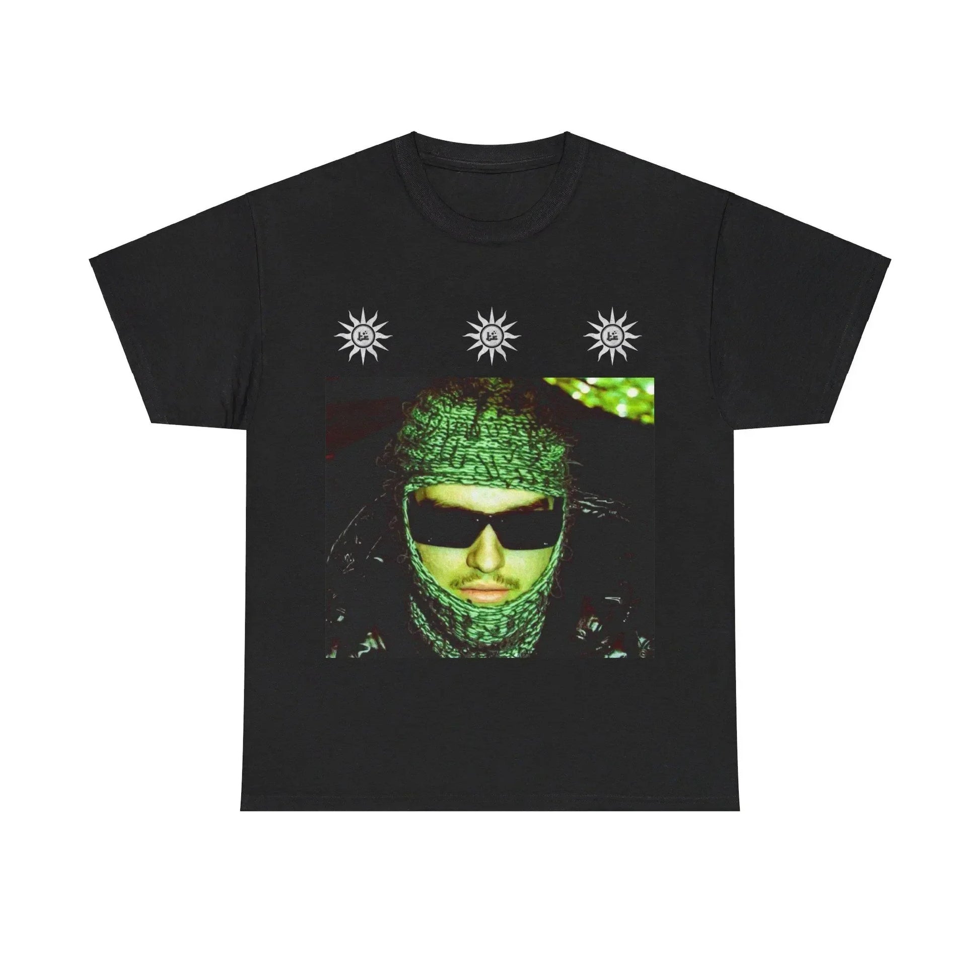 Black 100% cotton Yeat 2026 album adl graphic mens sleeve oversized Y2K t-shirt with central person and sunburst design popular tee fans