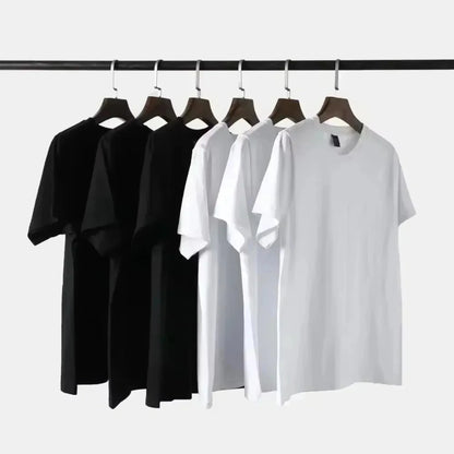 Five minimalist black and white oversized y2k sleeve t-shirts with album adl graphic made of 100% cotton for popular tee fans