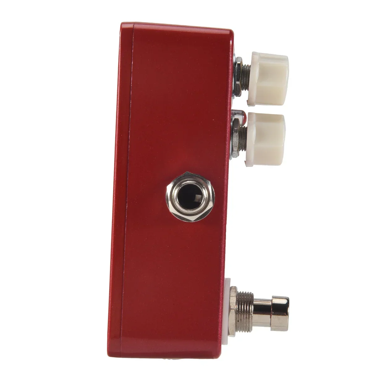 Yhvc-mosky mini crunch red distortion guitar pedal with two knobs silver input jack and full metal shell