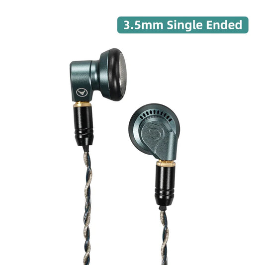 Dark green metallic yincrow rhino in-ear monitors with topclass dynamic driver and detachable mmcx cable for audiophile use