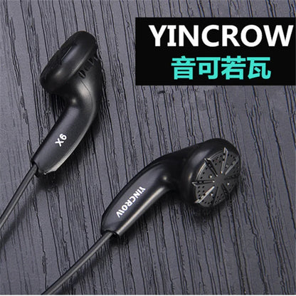 Black yincrow x6 in ear earphone earbud flat with matte finish and ergonomic design for monk audio hifi listening