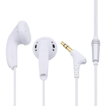 White yincrow x6 earphone earbud flat with gold-plated 3.5mm jack and silver inline kill monk audio hifi control module