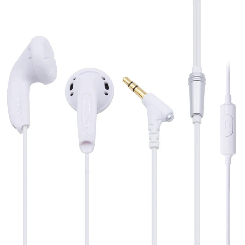 Yincrow x6 white earphone earbud flat with gold-plated jack soft silicone tips and kill monk audio hifi inline control