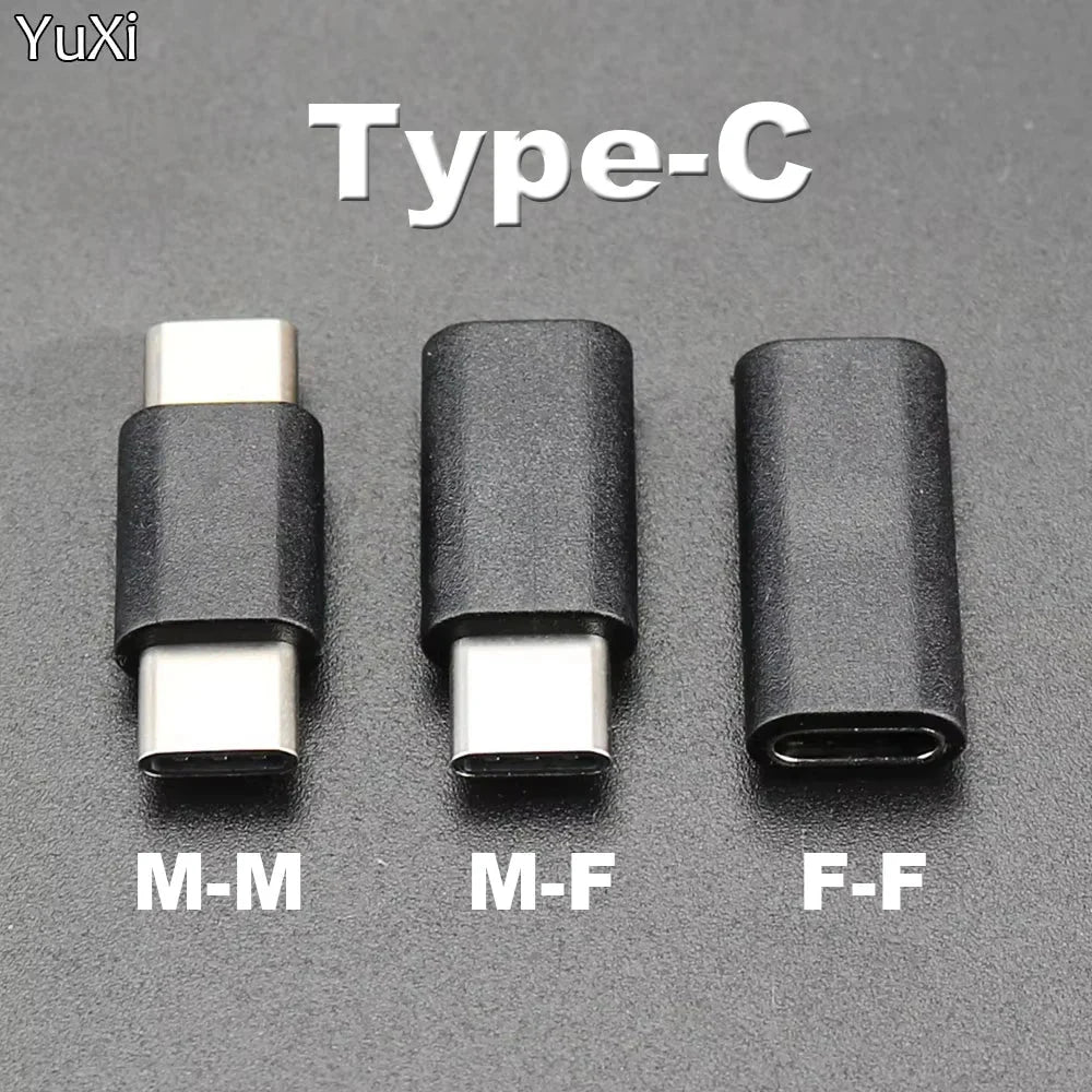 Black yuxi type c male to female converter adapter connector set with m-m f-f for samsung xiaomi huawei smartphones