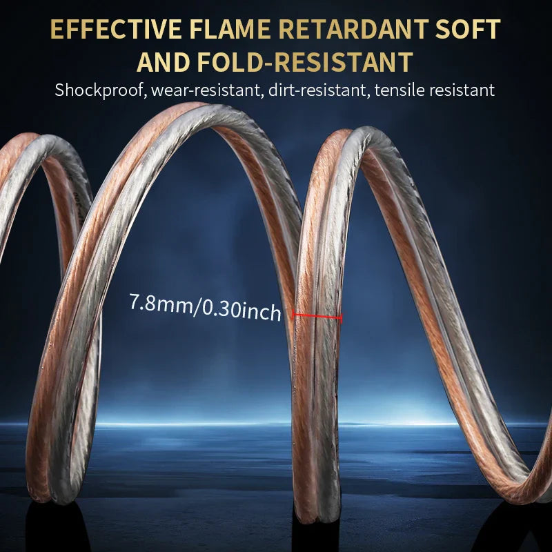 A flexible copper-colored flame-retardant yytcg hifi speaker cable with gold plated banana plugs for home theater amplifier