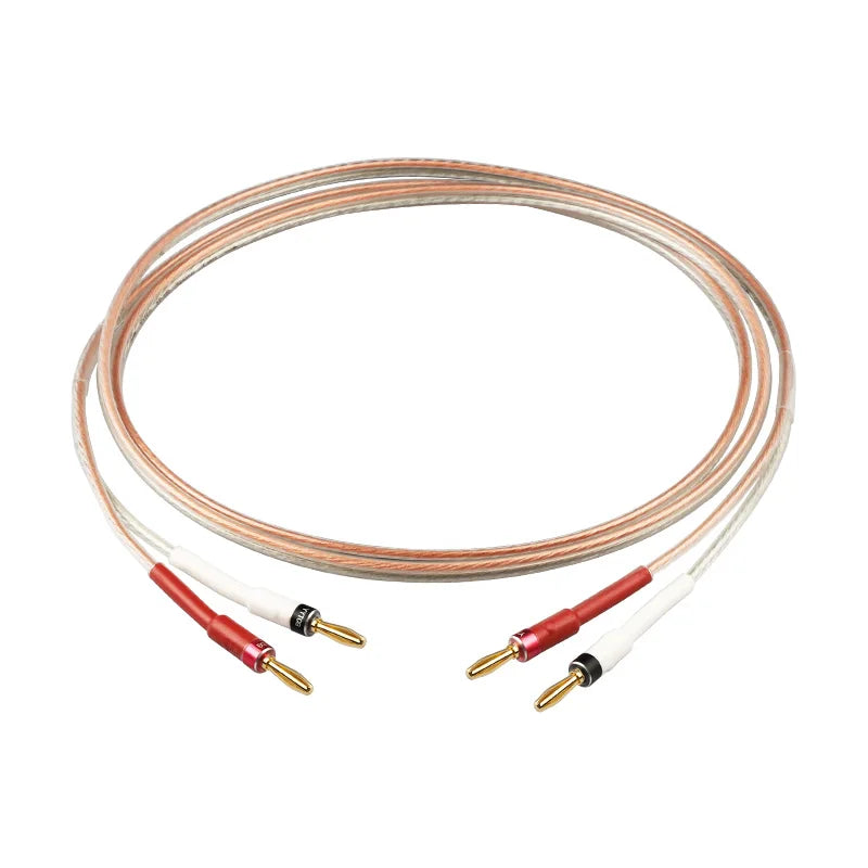 Yytcg hifi speaker red and white audio cable with copper braided shielding and gold plated banana plugs for home theater amplifier