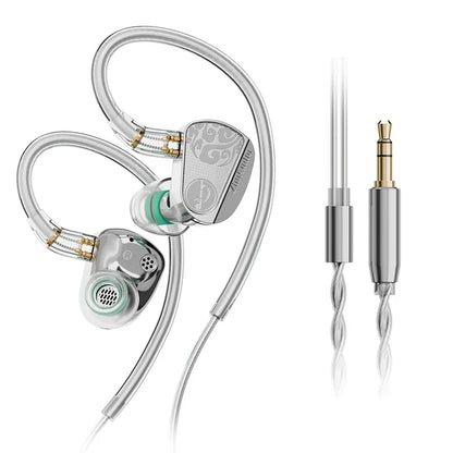 Silver zhulinniao jinghong z3 2025 hifi earphones dual with metal music monitor housing and dual dynamic drivers