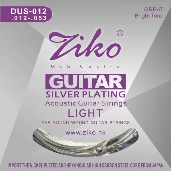 Ziko acoustic guitar strings set 010 011 012 silver plating round wound 6 strings for acoustic guitar parts musical use