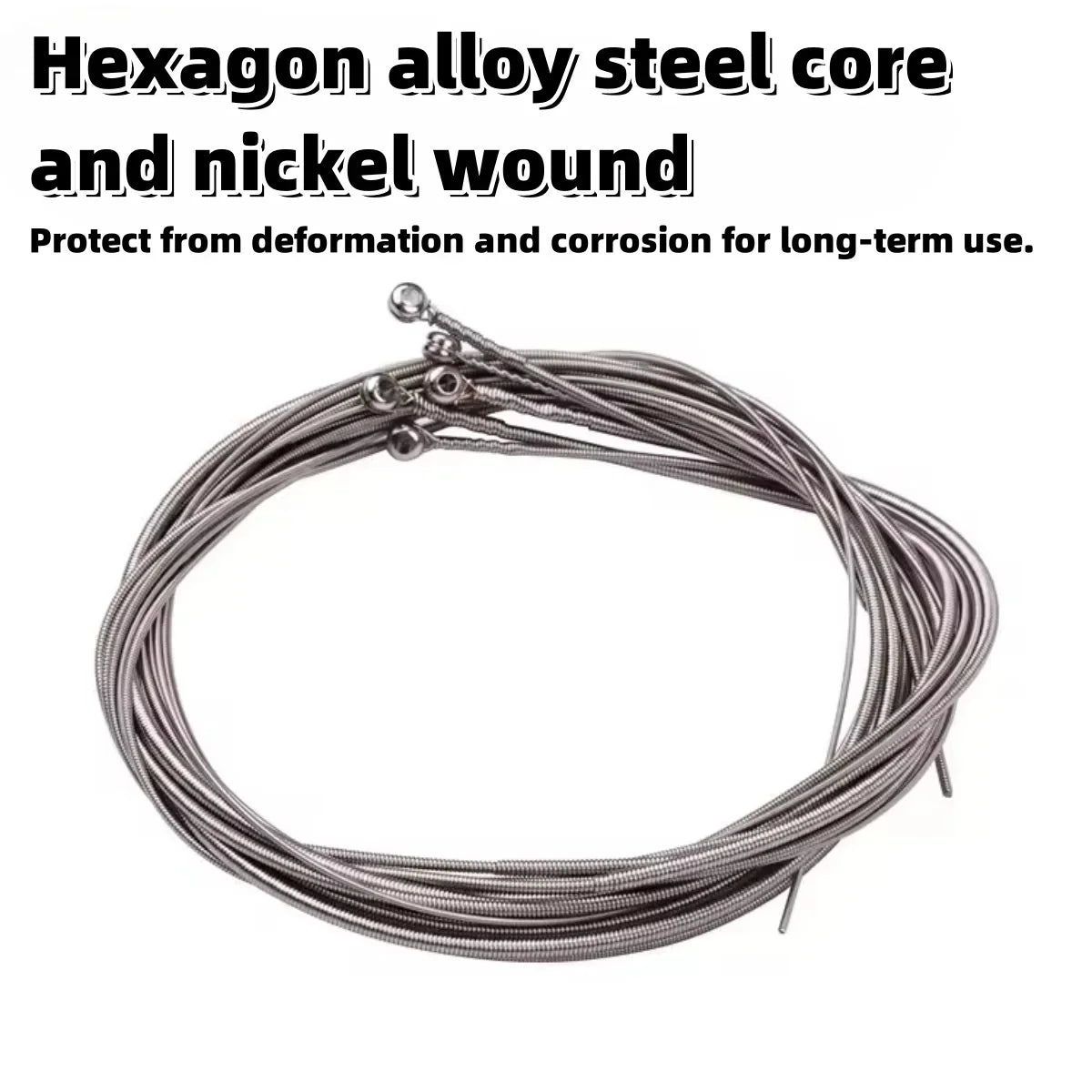 Silver-colored ziko electric bass strings nickel wound with a hexagon alloy steel core for 4 5 6 string bass guitars